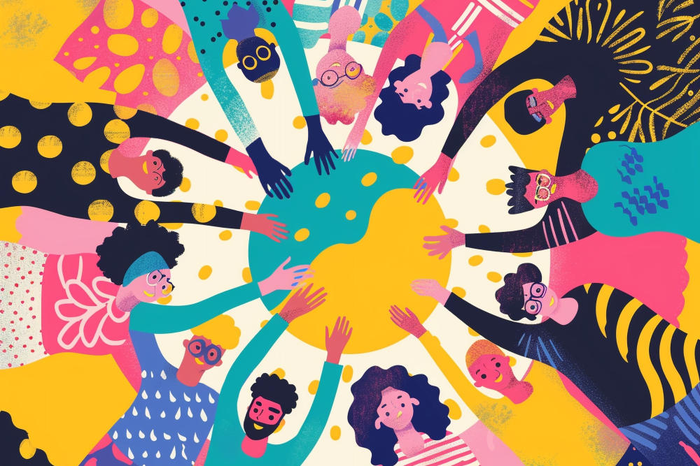 Grupo de personas que representan la diversidad migrante